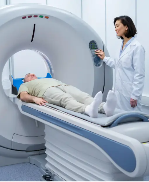 Doctors examining reports